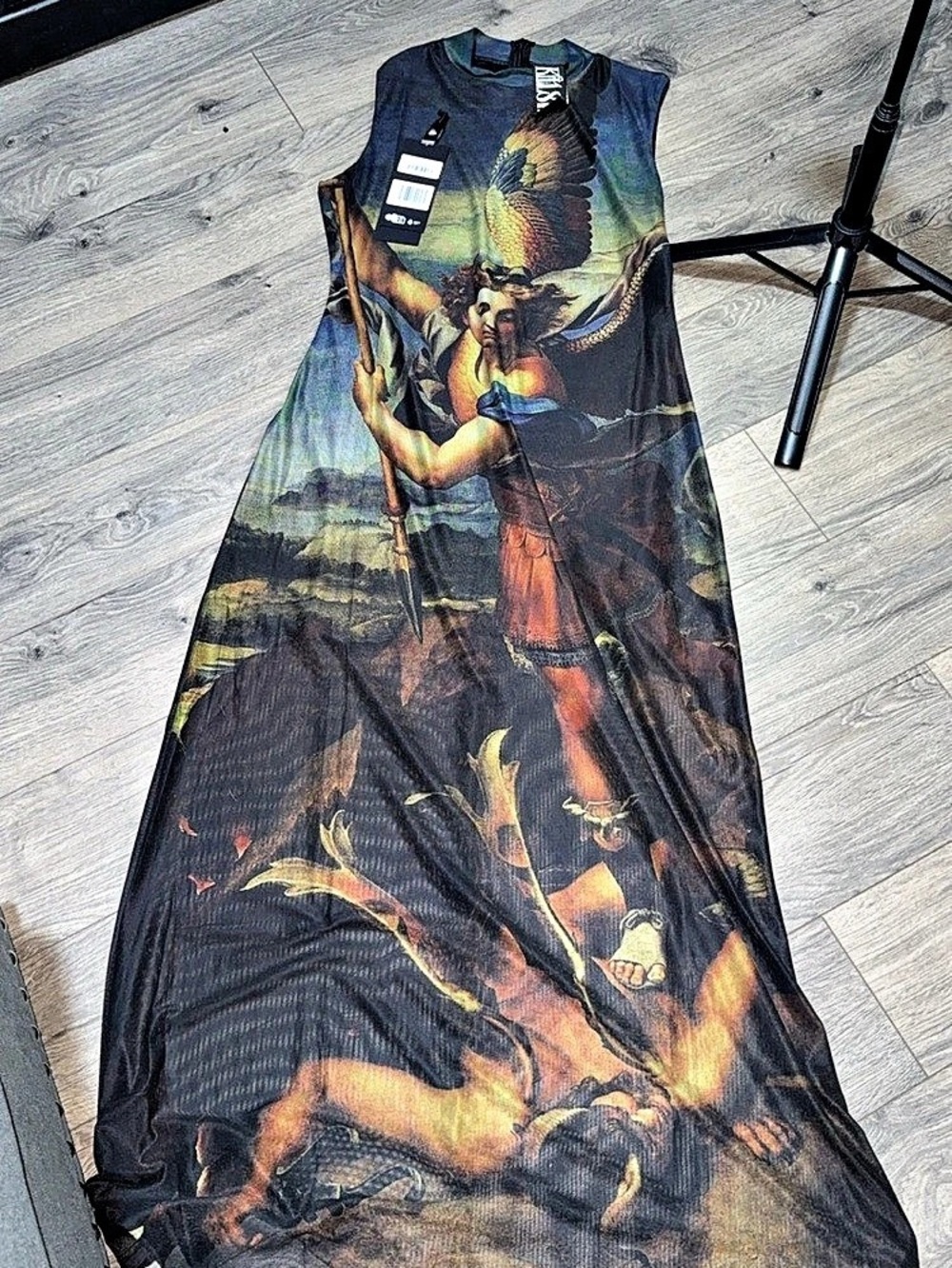 Killstar Crypt Garden Maxi Dress Abstract in Black & Multicolor Size Large